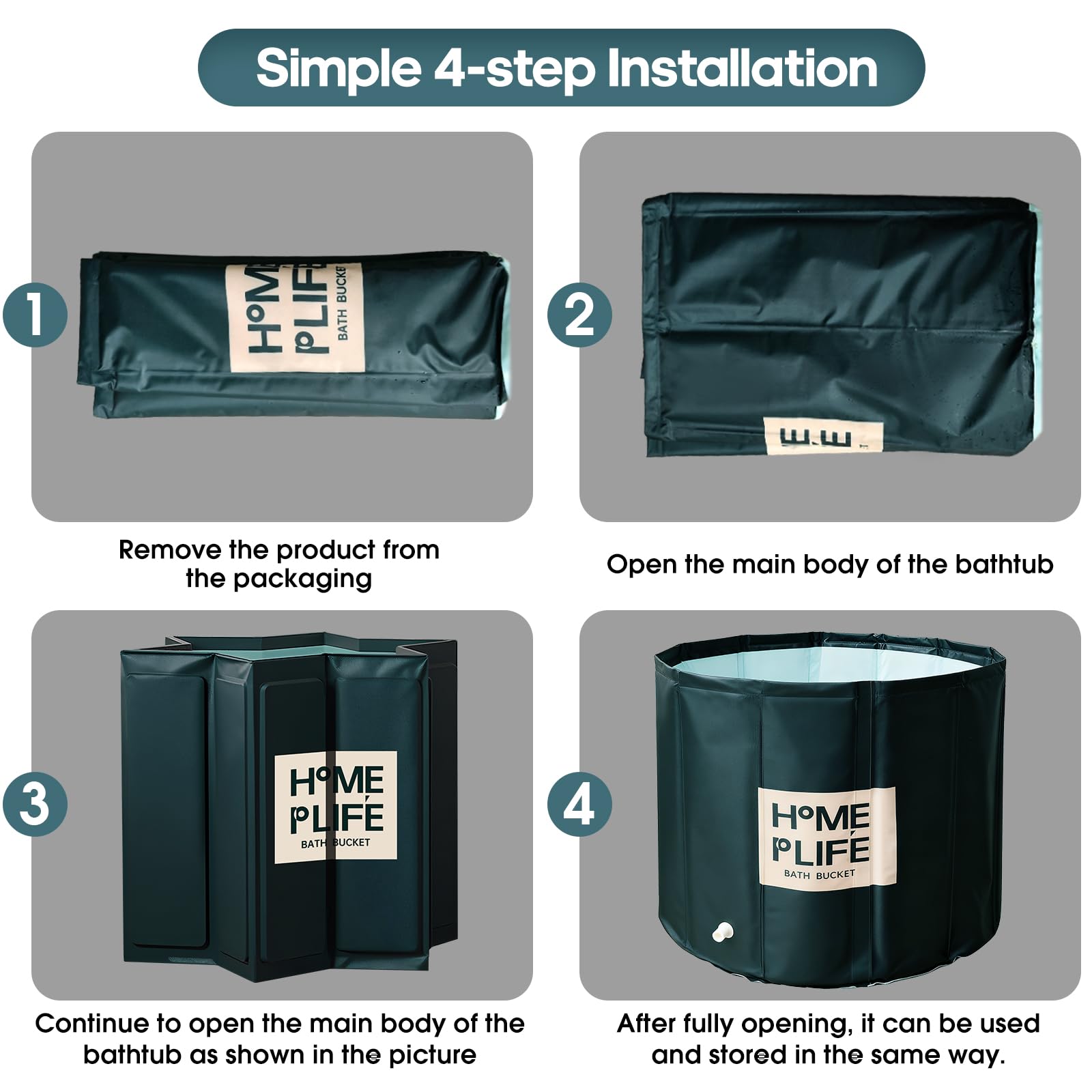 UINERAGI large-diameter tub allows comfortable positioning for therapy.