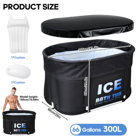 Uineragi oval ice bath tub pump demonstrates easy drainage and maintenance.
