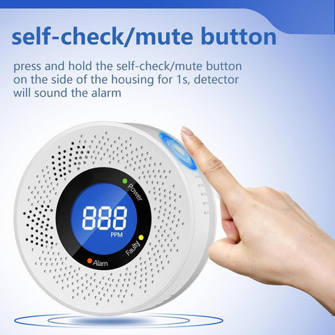 Uingarm CO detector ideal for hotel rooms with clear, readable display.