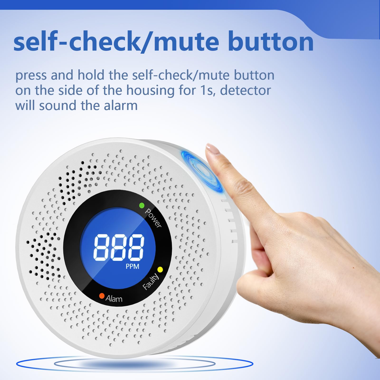 Uingarm portable CO detector ideal for travel and hotel rooms.
