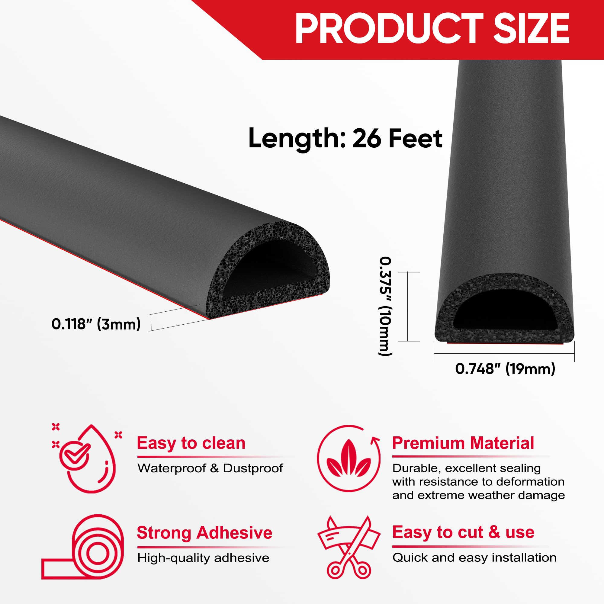 UIOCSSC EPDM door seal on a vehicle illustrating noise reduction and sealing