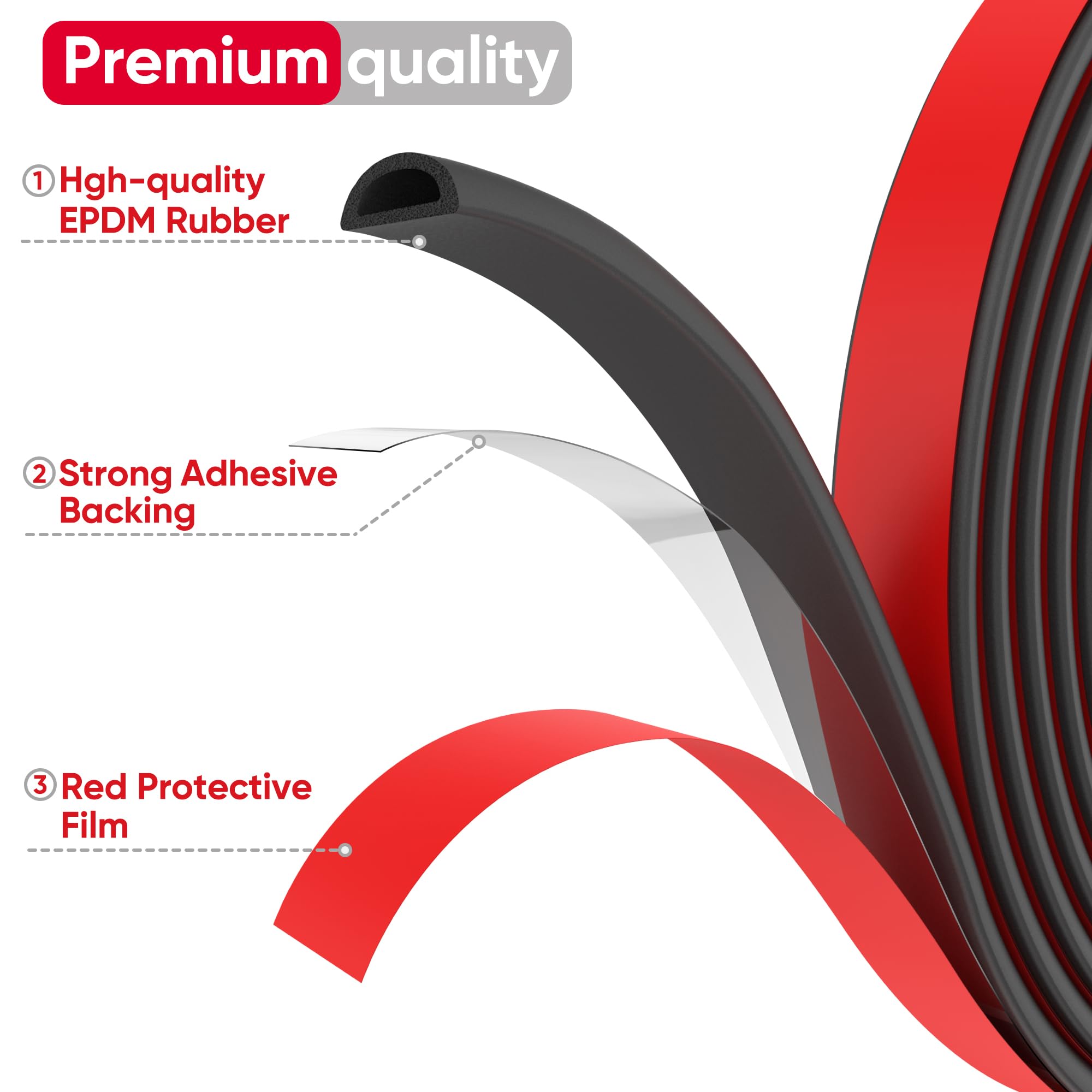 UIOCSSC EPDM door seal with self-adhesive backing demonstrates easy installation