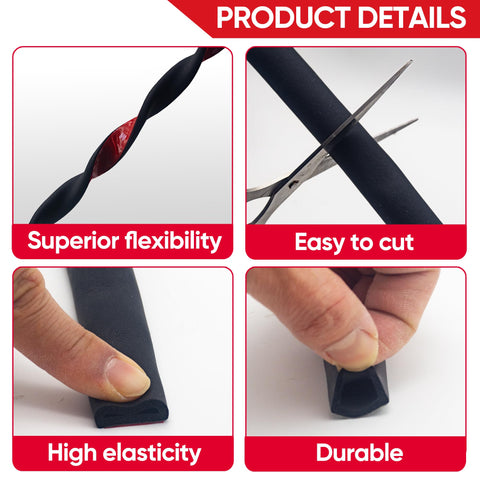 UIOCSSC EPDM door seal cross-section reveals porous design for dampening sound