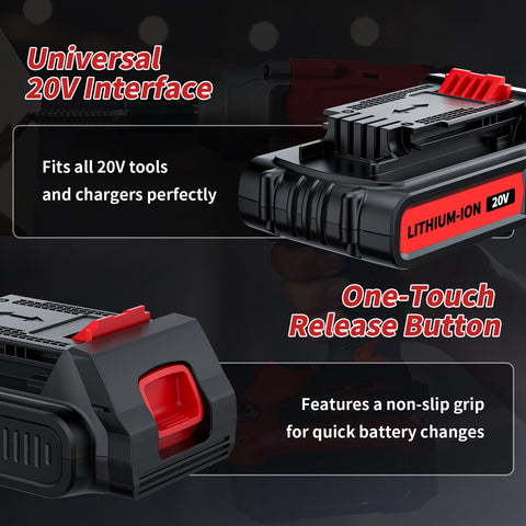 Uionvot 2-pack in use with Black & Decker 20V tools for extended projects.