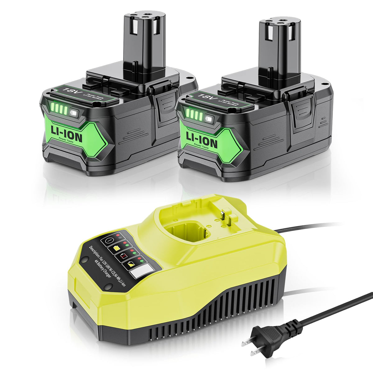 Uionvot 8000mAh Ryobi battery compatible with P117 for extended runtime
