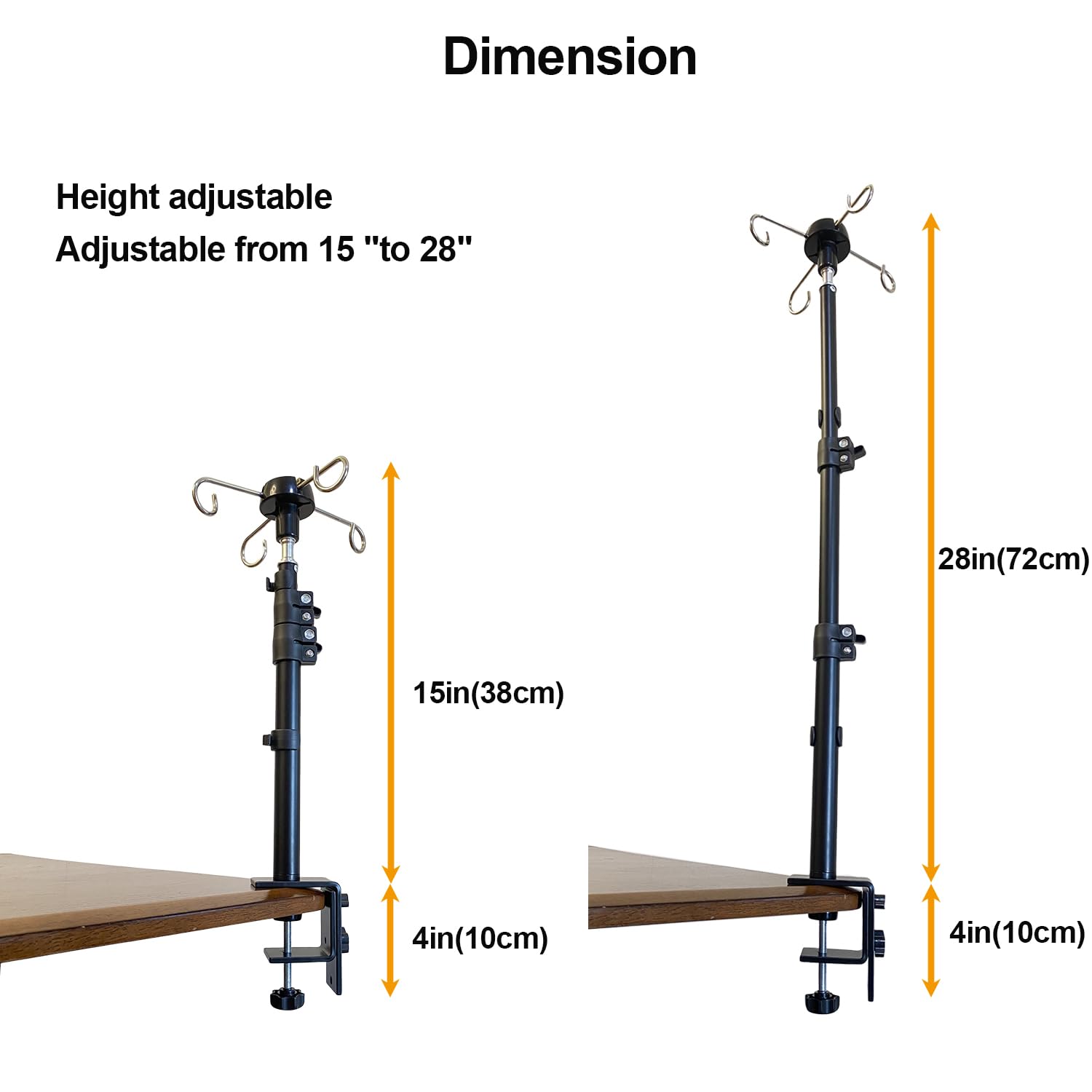 UISKOOPW height adjustable stand shown in use for comfortable reach.