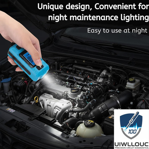 Compact UIWLLOUC circuit tester designed for easy travel and quick checks.