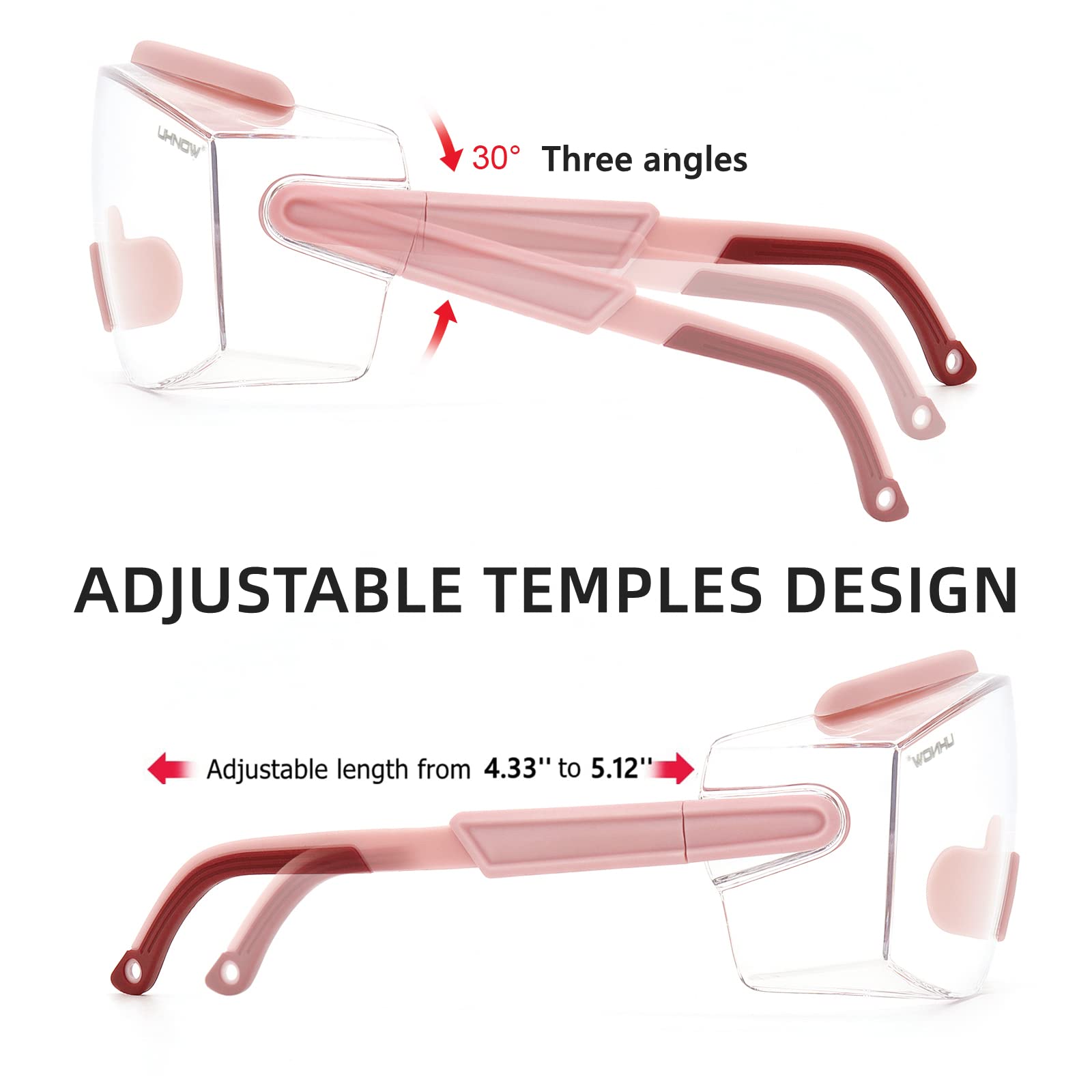 UKNOW adjustable nose pads provide a secure, customized fit