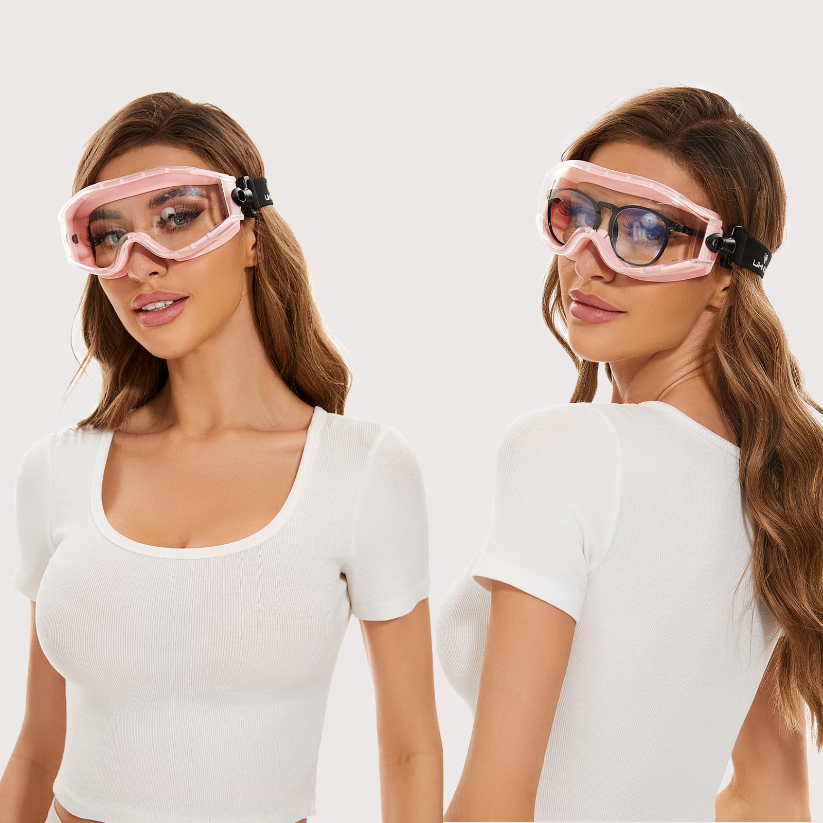 UKNOW safety goggles with anti-fog coating for clear lens visibility
