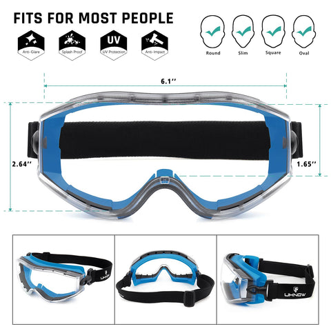 UKNOW comfort fit over glasses for all day wear and safety