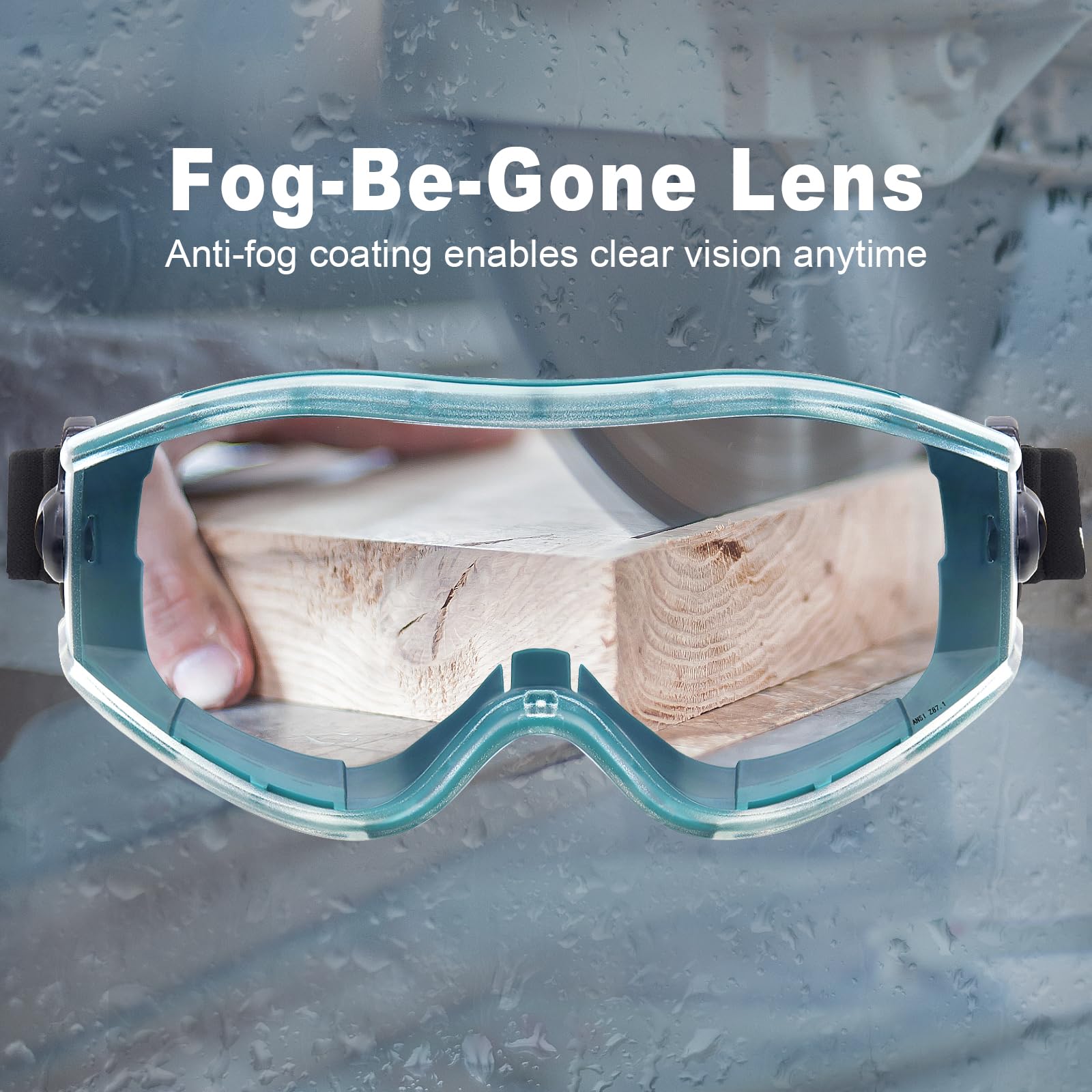 UKNOW safety goggles over eyeglasses design fits over prescription glasses