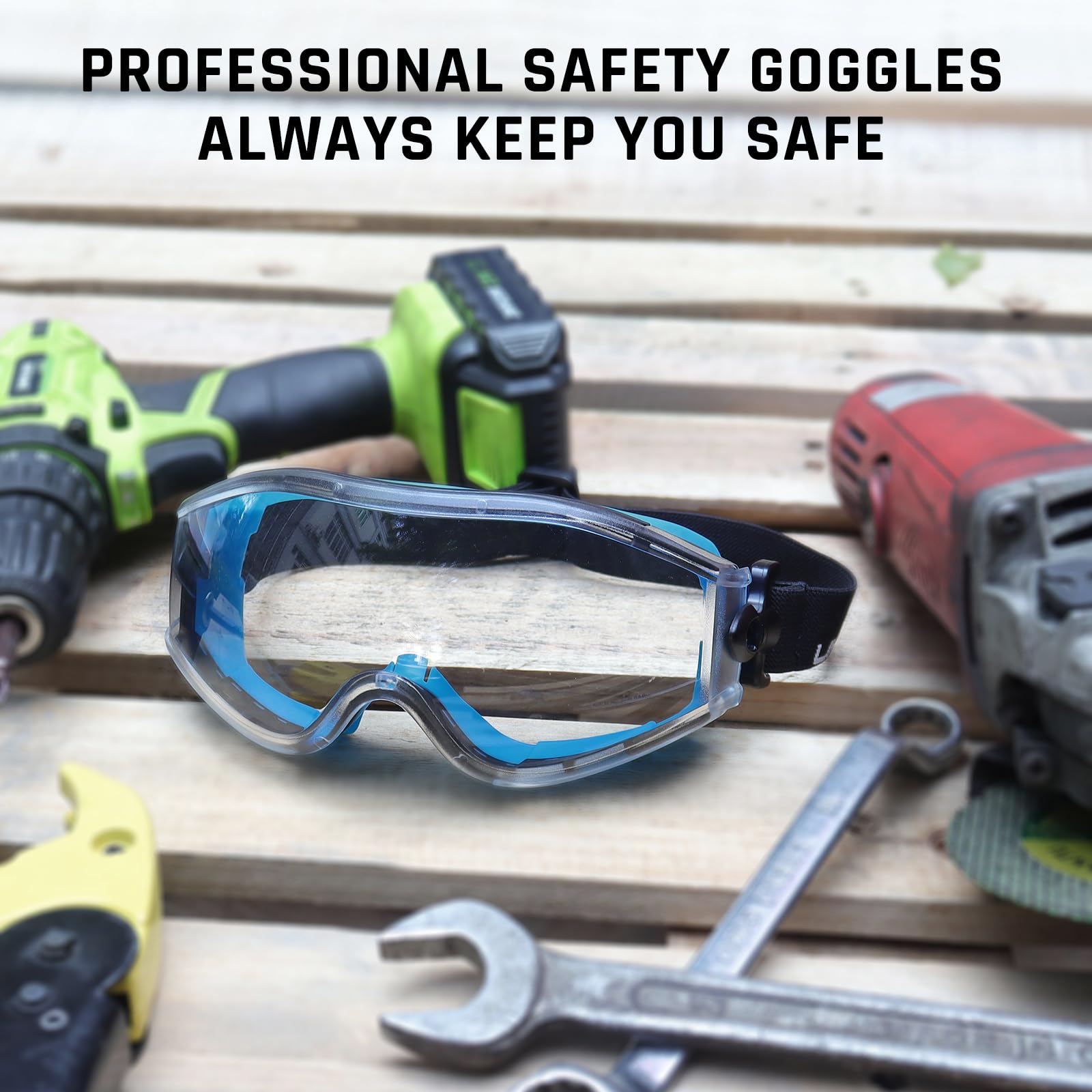 UKNOW safety goggles provide UV protection for outdoor work and bright settings