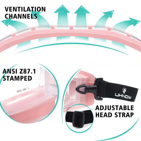 UKNOW goggles with ventilation ports to reduce moisture