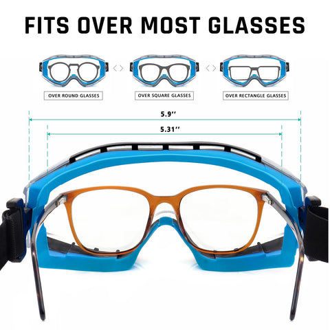 UKNOW safety goggles ventilation ports reduce moisture for breathable comfort
