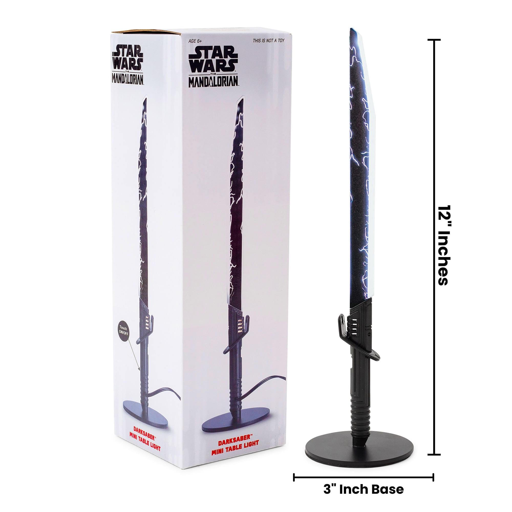 Ukonic Darksaber blade illuminated highlights the blade's glow for nightly ambience.