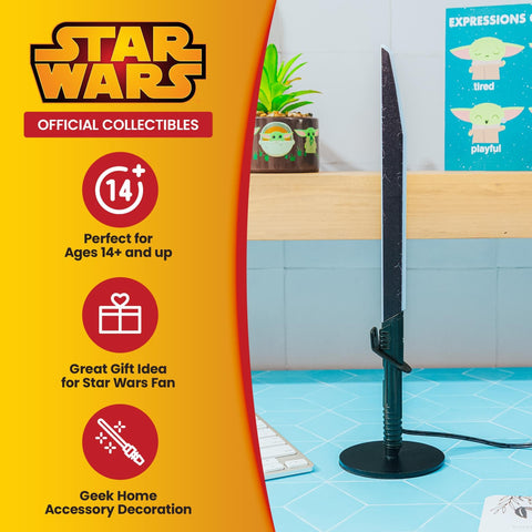 Ukonic Darksaber white glow provides a soft, modern ambiance on a desk.