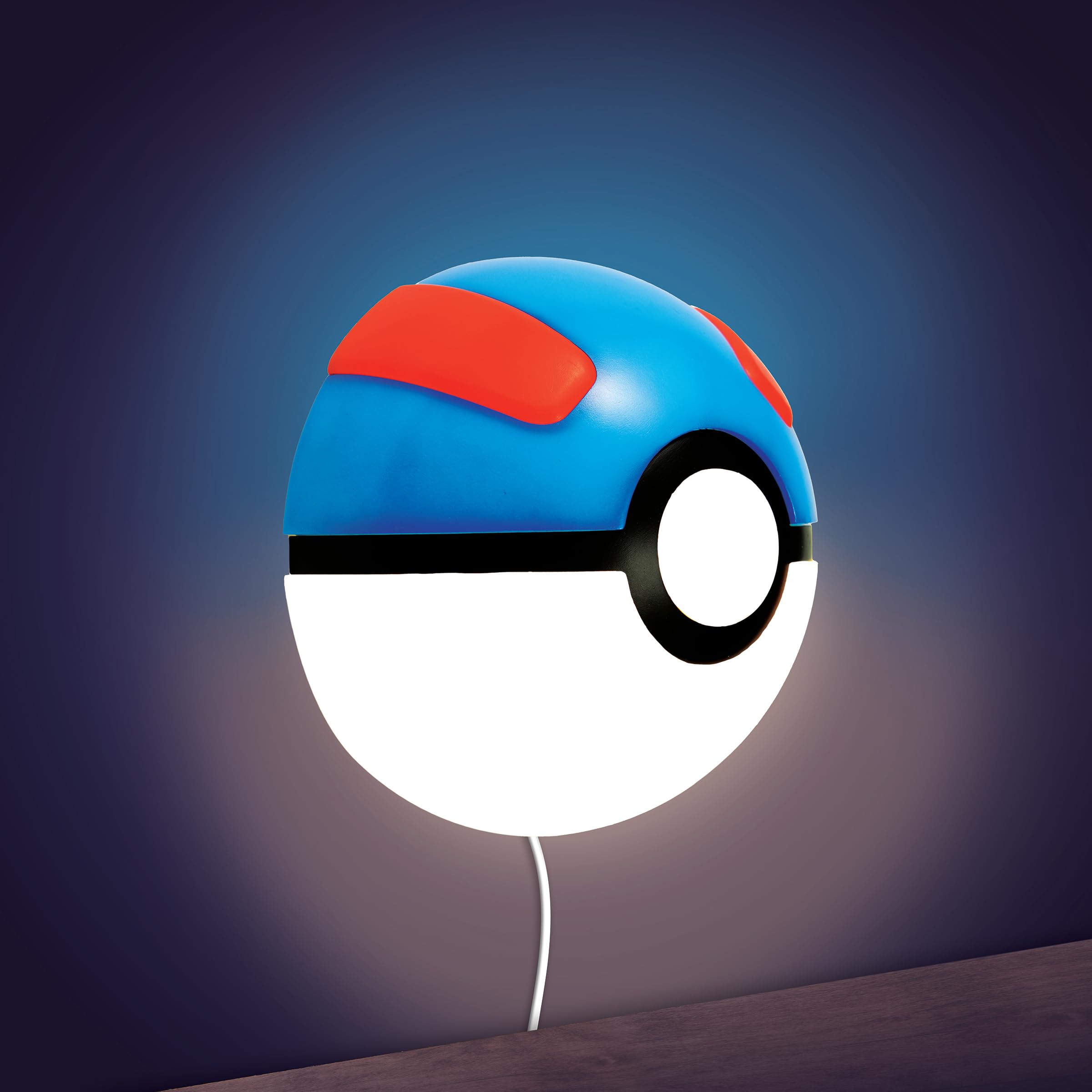 Ukonic Pokemon Great Ball wall light side view shows slim, easy-to-mount design.