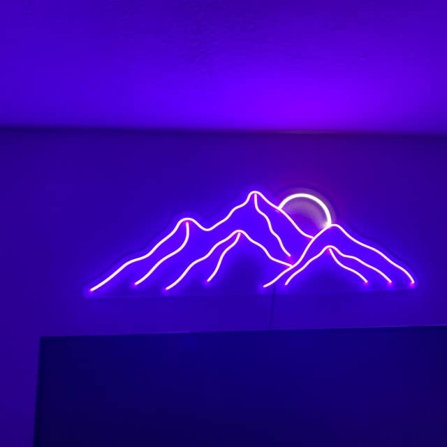 Ulalaza mountain silhouette wall art enhances cozy evenings with soft glow.