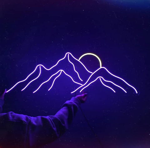 Ulalaza mountains sunrise neon sign creates a dramatic focal point in any room.