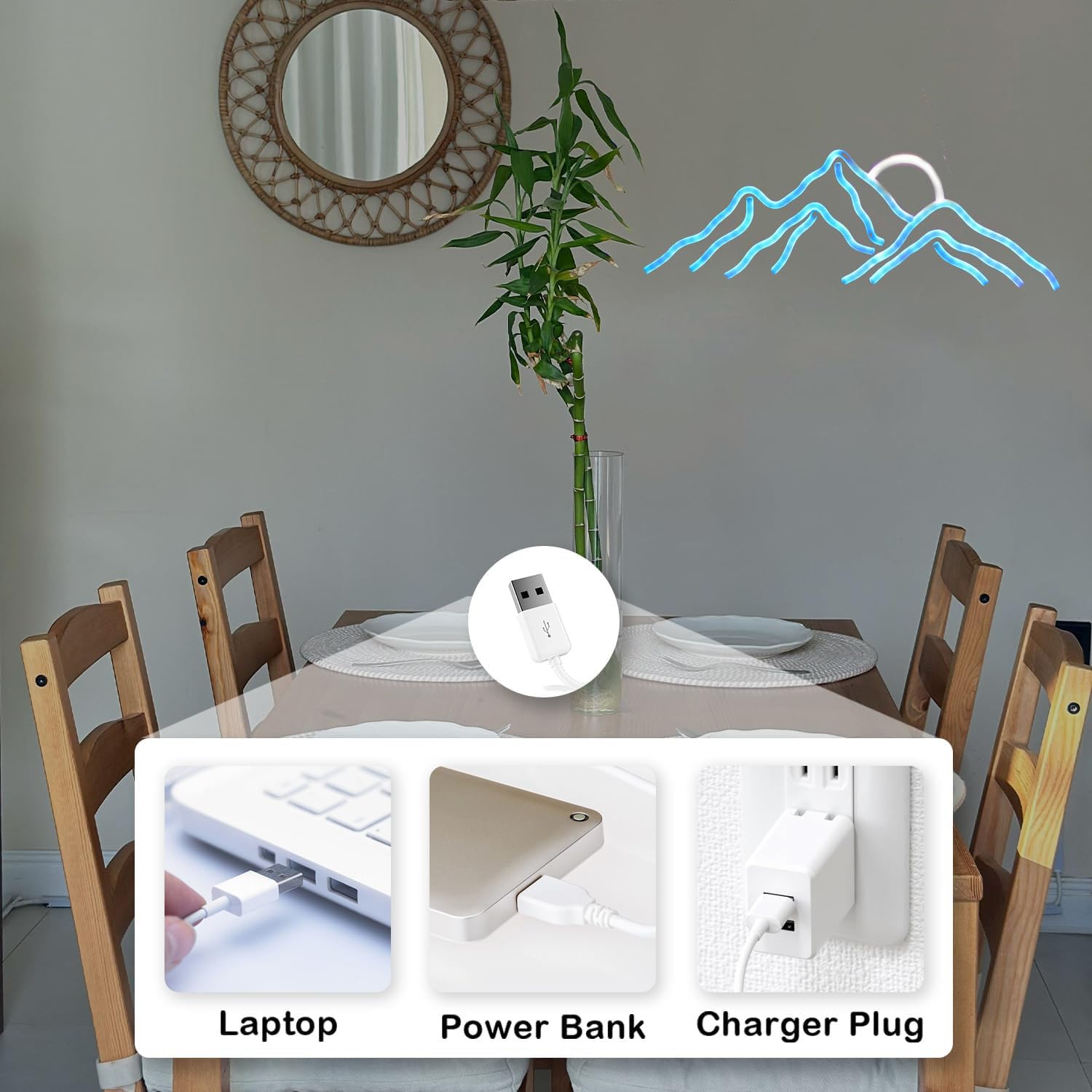 Ulalaza sunrise horizon LED light illuminates spaces with warm ambience.