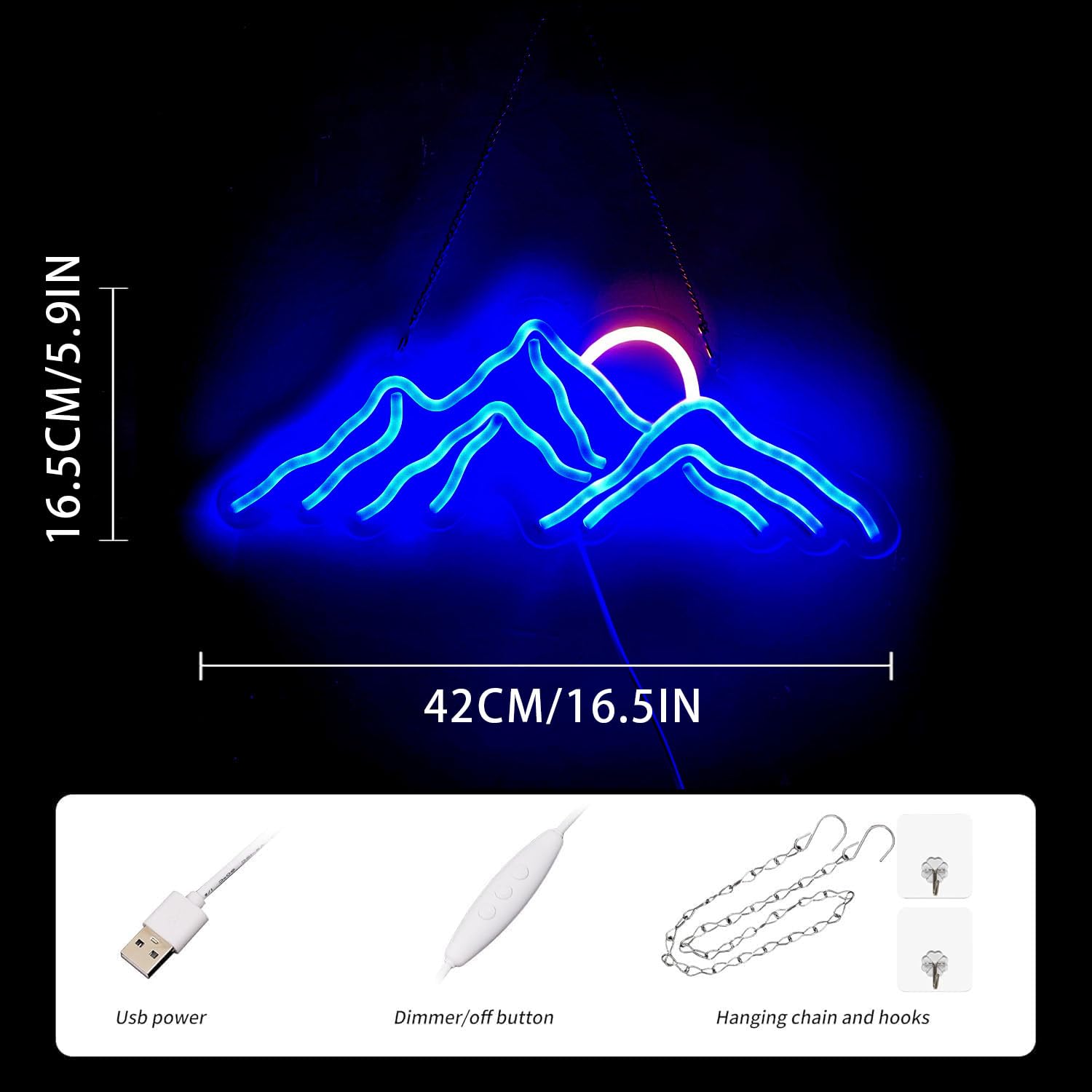 Ulalaza USB powered neon sign convenient for desks and nightstands.