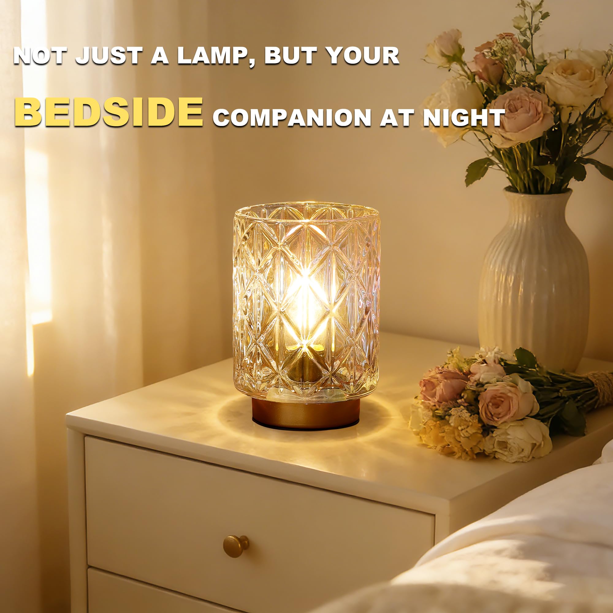 ULAROOM glass shade close-up showing soft inviting glow