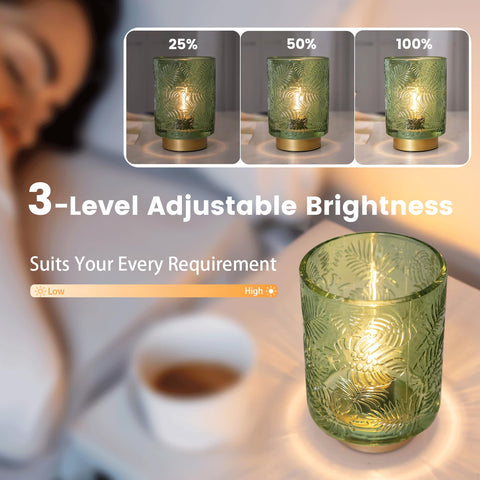 ULAROOM Jade Green cordless lamp with remote control for easy brightness control