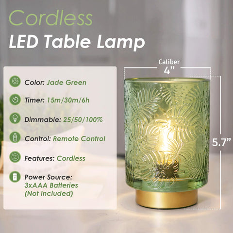ULAROOM Jade Green lamp with timer to automate nightly use