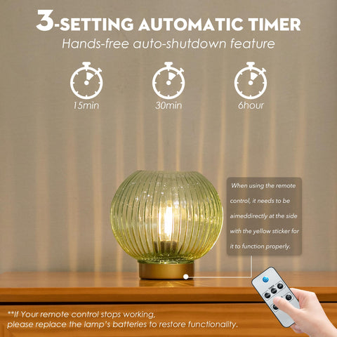 ULAROOM modern cordless table lamp placed on a shelf for easy placement