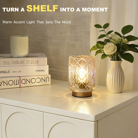 ULAROOM cordless lamp on nightstand creates gentle mood lighting