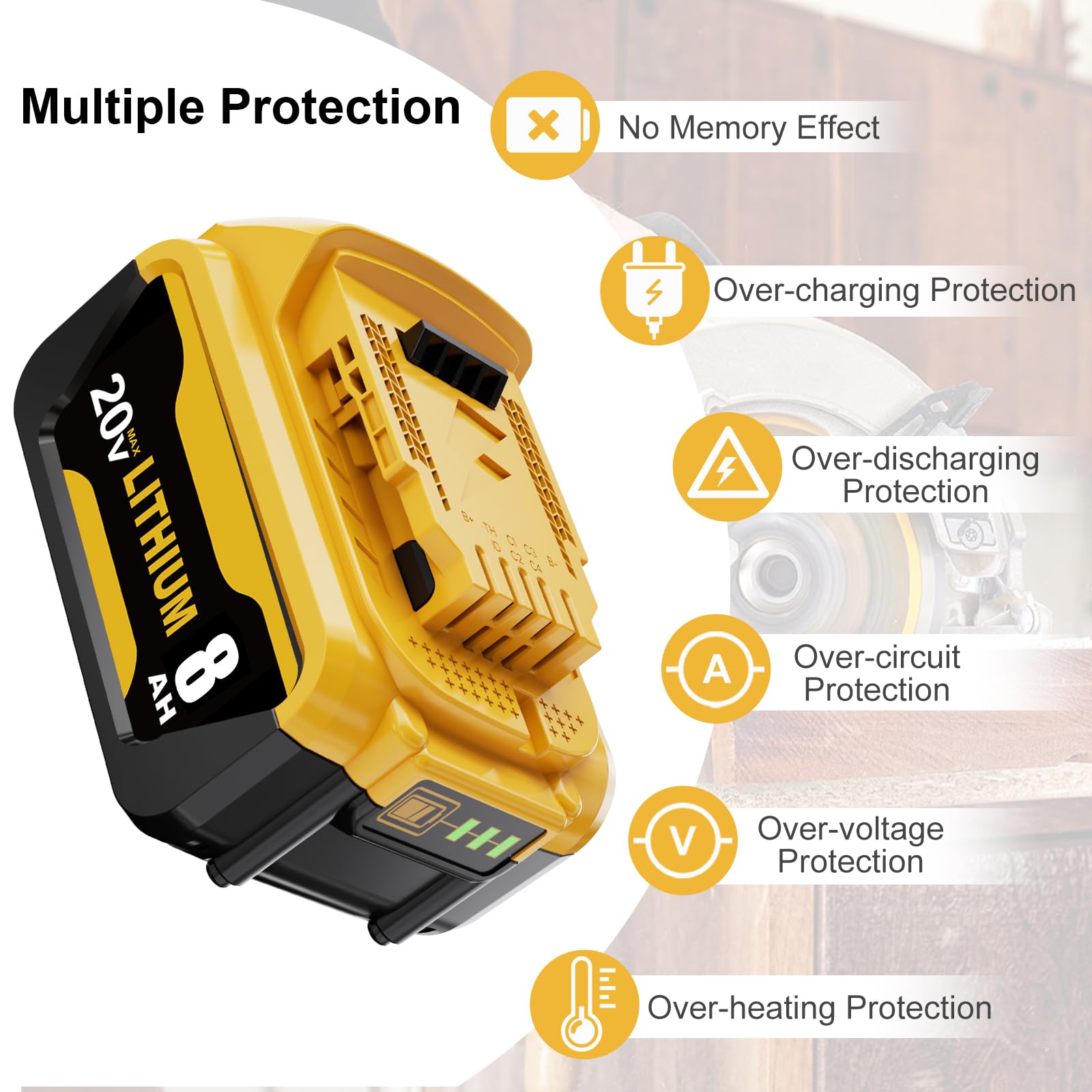 ULATI battery indicator on unit helps monitor charge levels.