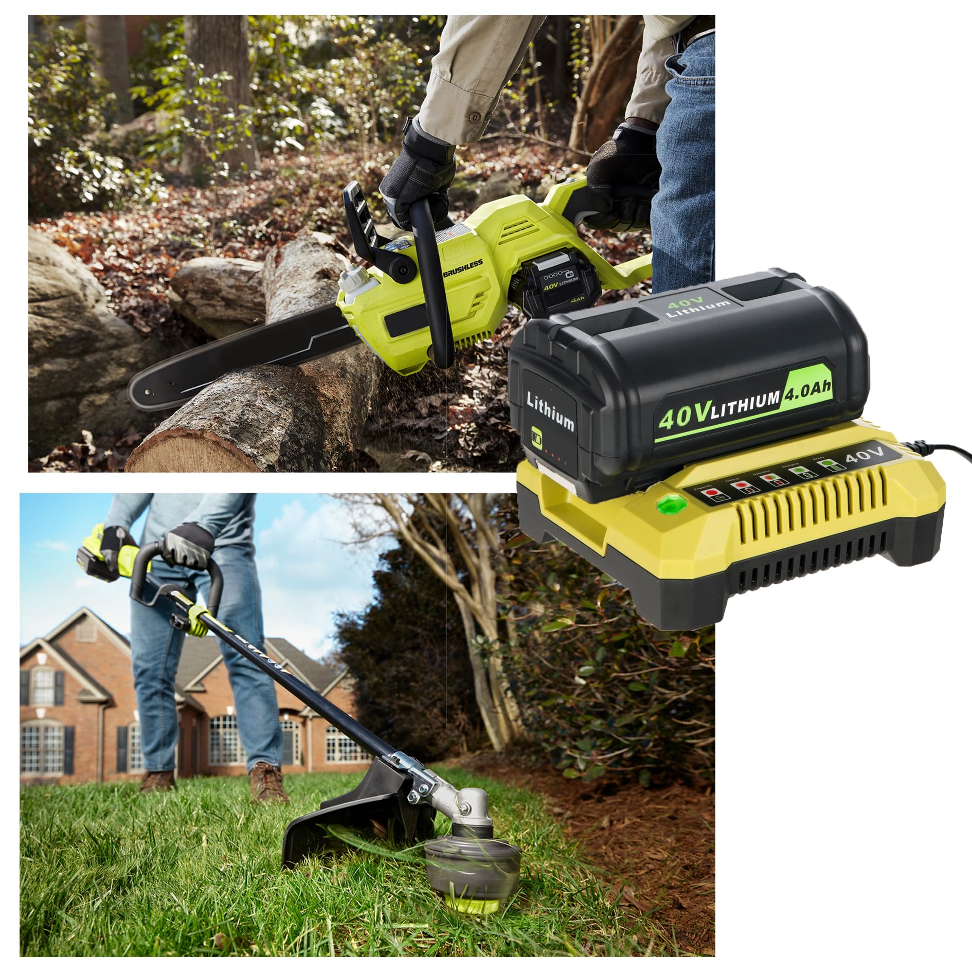 ULDERTRA high-capacity 4.0Ah battery extends runtime for tough tasks.