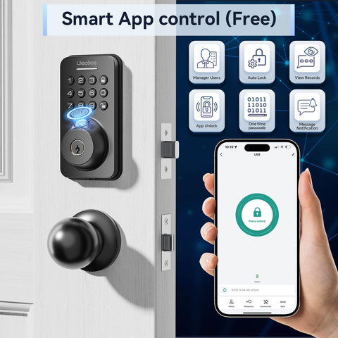 Ulecoce app control interface highlights remote management and real-time access logs.