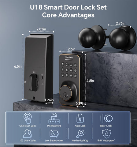 Ulecoce auto-lock one-touch lock feature for quick secure locking.
