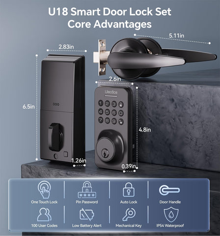 Ulecoce auto-lock timer interface demonstrates 5 to 60 second options for timely locking.