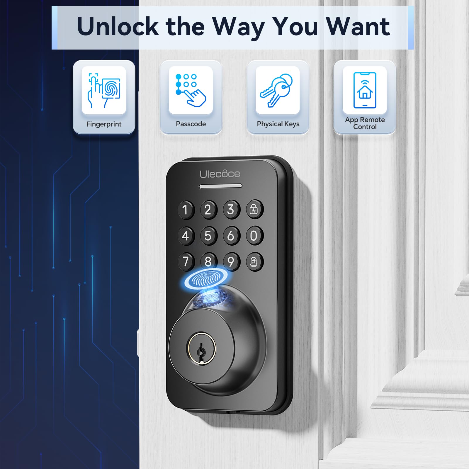 Ulecoce keyless lock interior view demonstrates easy installation and controlled access.