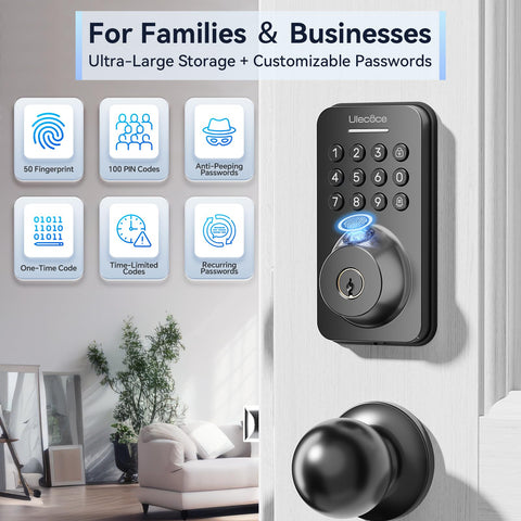 Ulecoce keypad passcode image showing multiple unlock methods for flexible access.
