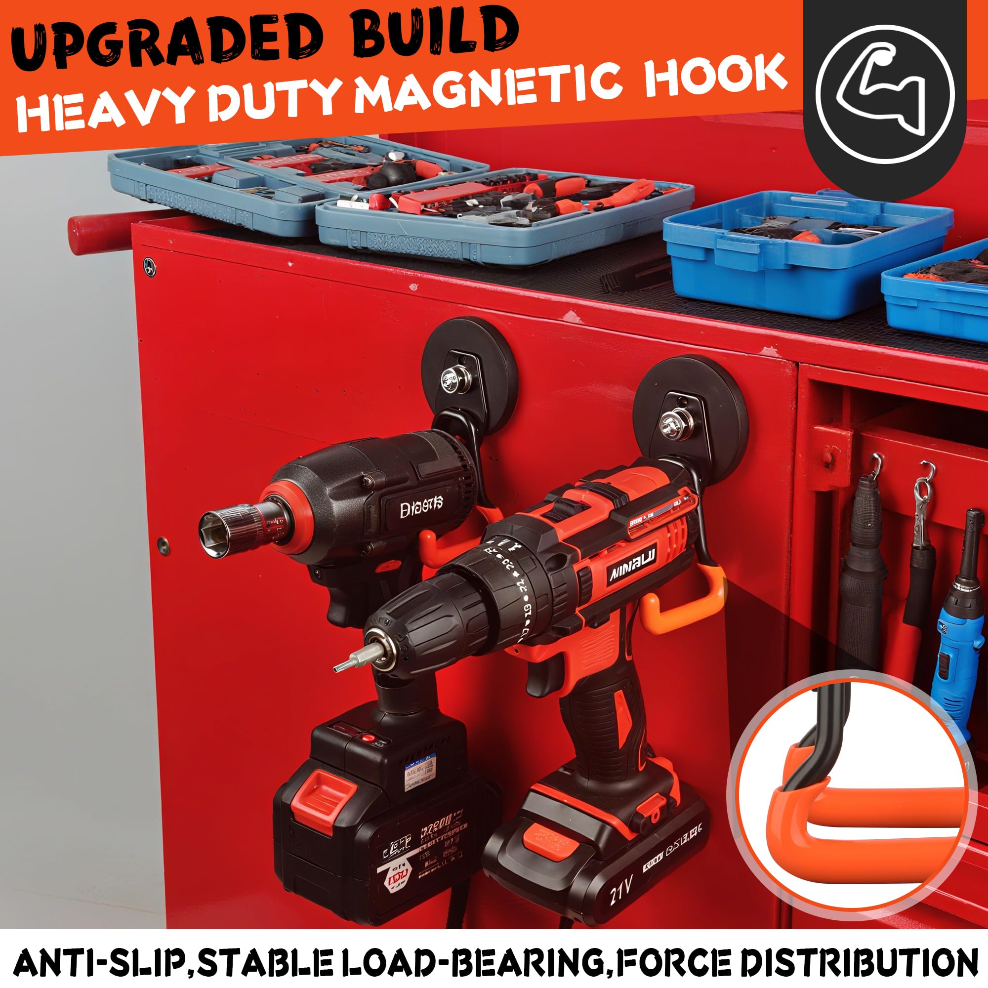 ULIBERMAGNET 20lb-capacity hook ready for heavy tools.