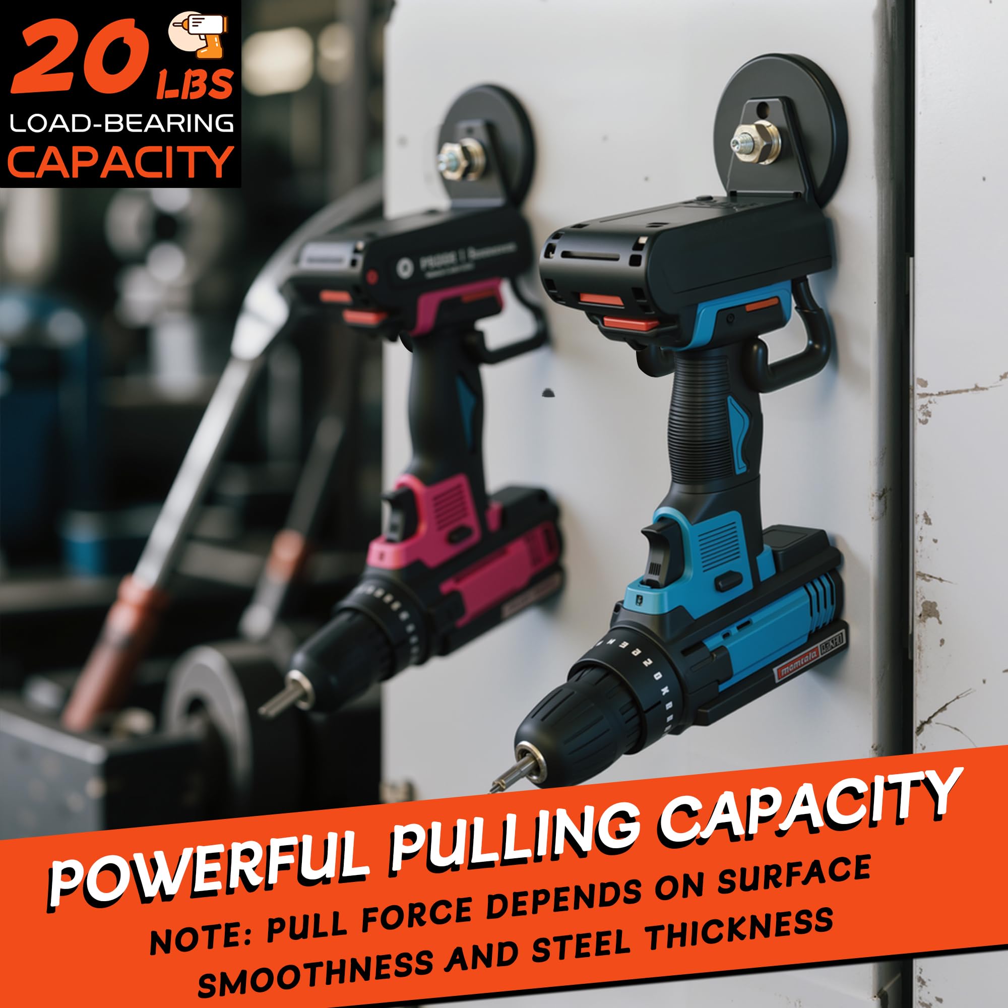 ULIBERMAGNET 20lb magnet strength holds power tools and garden gear safely.