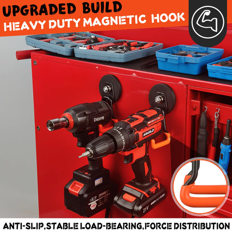 ULIBERMAGNET bent-design hook showing secure grip on metal surface