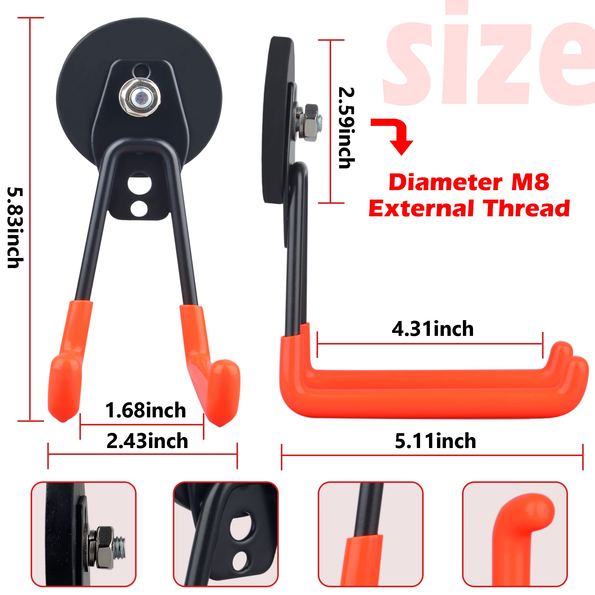 ULIBERMAGNET double-hook design enhances stability and balance for multiple tools.