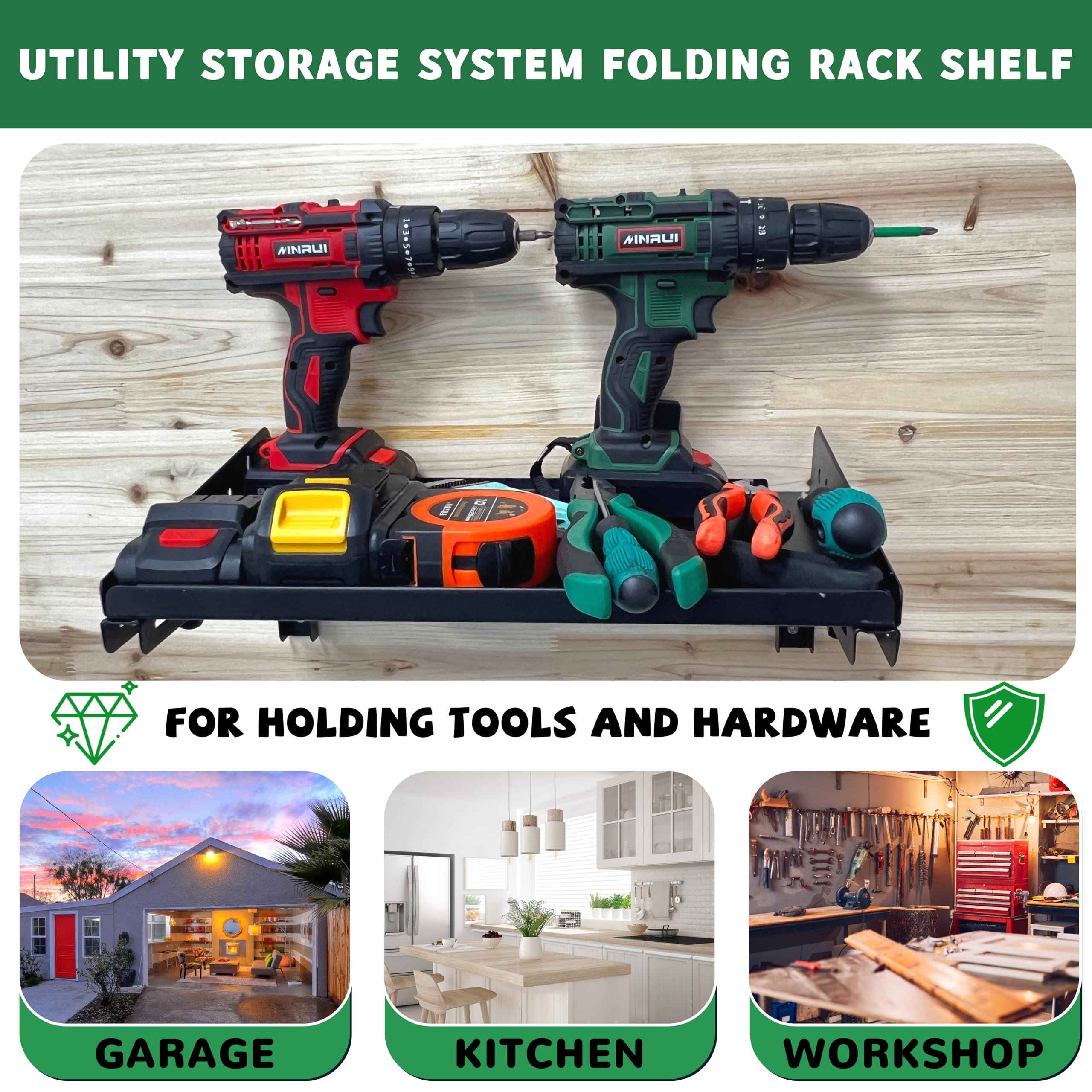 ULIBERMAGNET folded shelf flush against wall saves valuable floor space