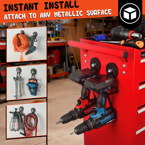 ULIBERMAGNET four-pack organize hoses and cords to free floor space.
