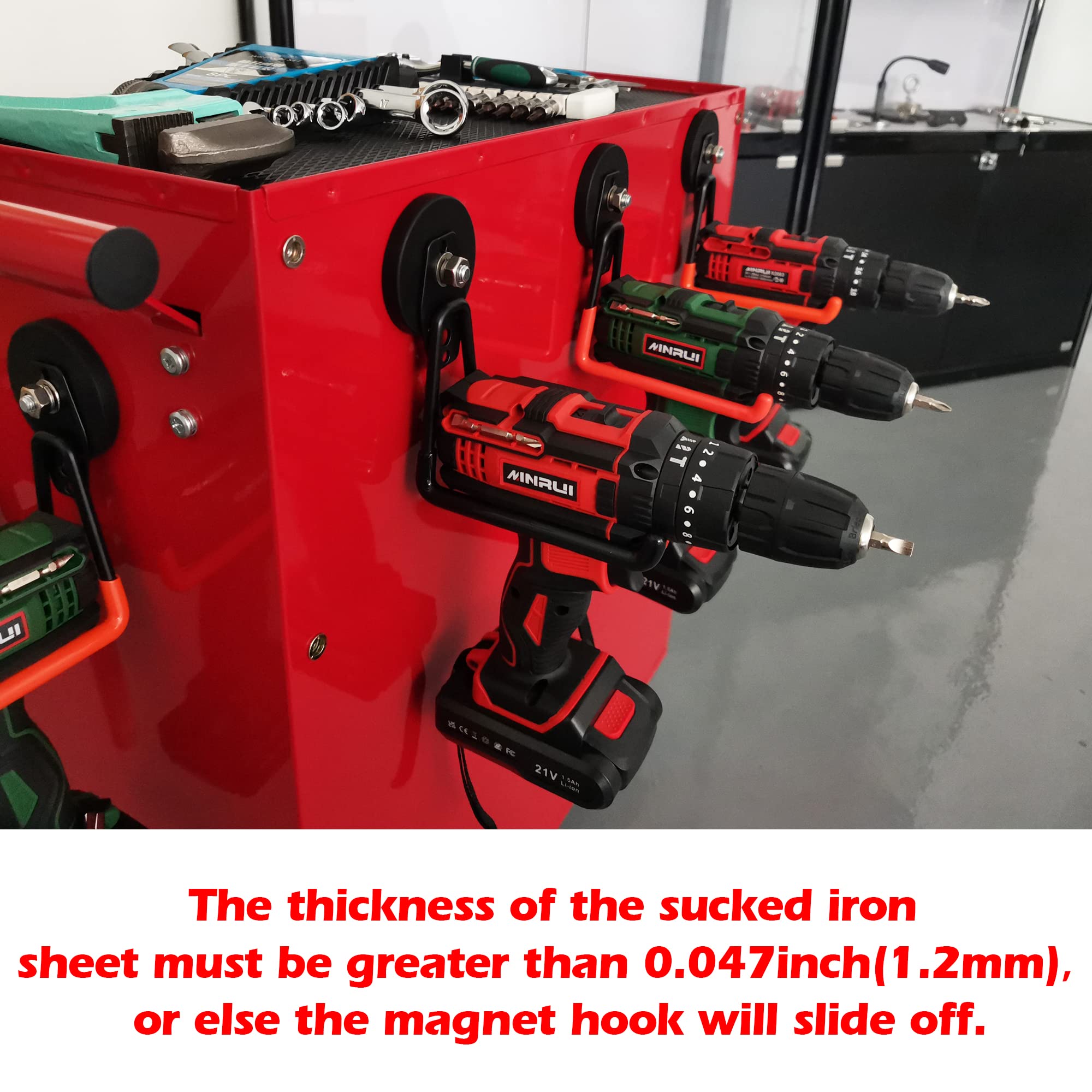 ULIBERMAGNET garage storage solution keeps frequently used items within reach.