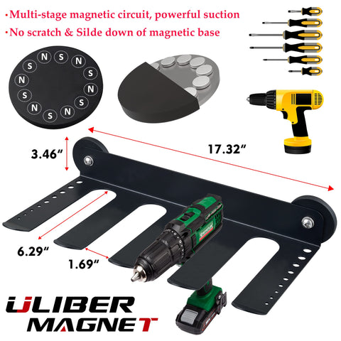 ULIBERMAGNET heavy-duty drill holder offers a sturdy metal frame.