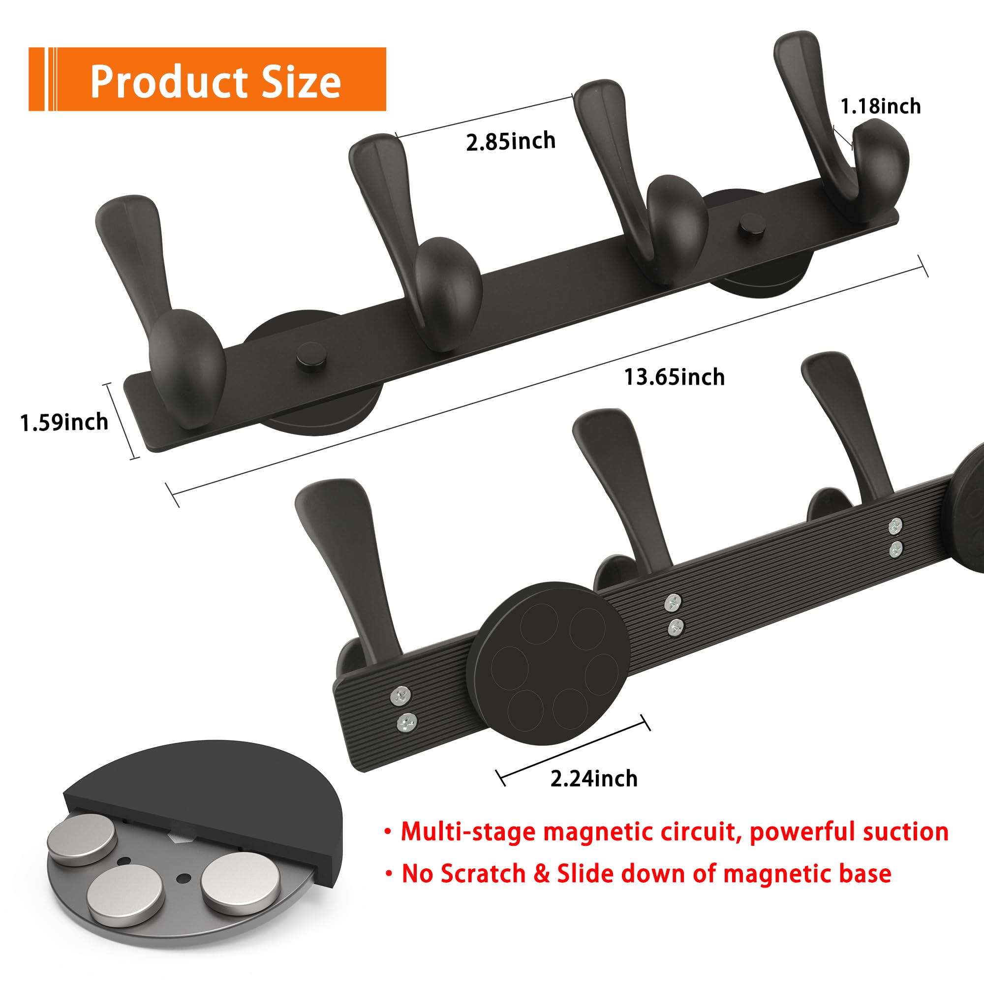 ULIBERMAGNET magnetic base close-up with rubber coating protecting surfaces
