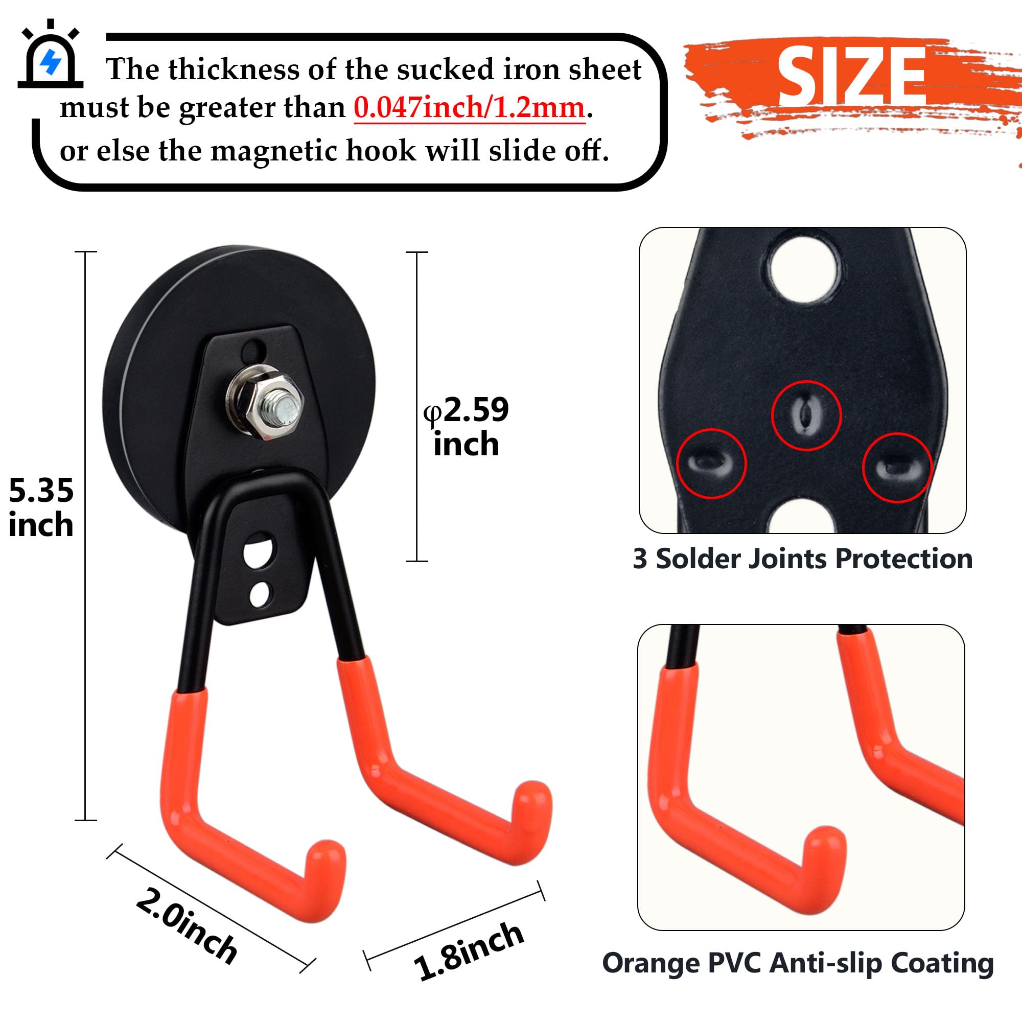 ULIBERMAGNET magnetic hook on metal surface supporting hoses securely.