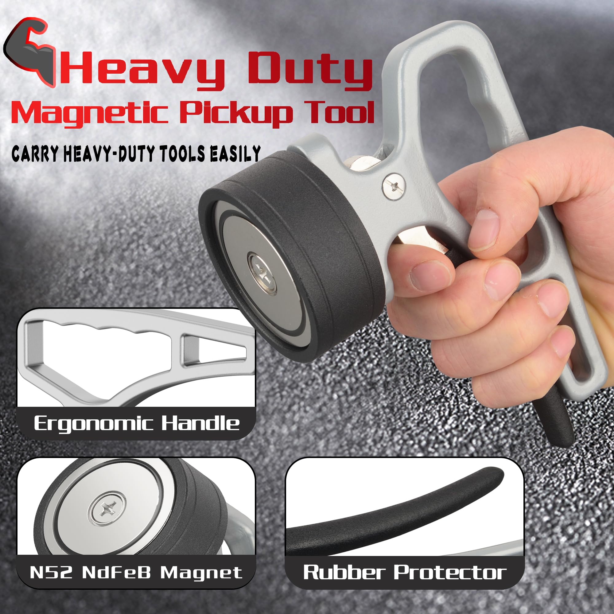 ULIBERMAGNET quick-release magnetic separator with ergonomic handle for one-handed use.