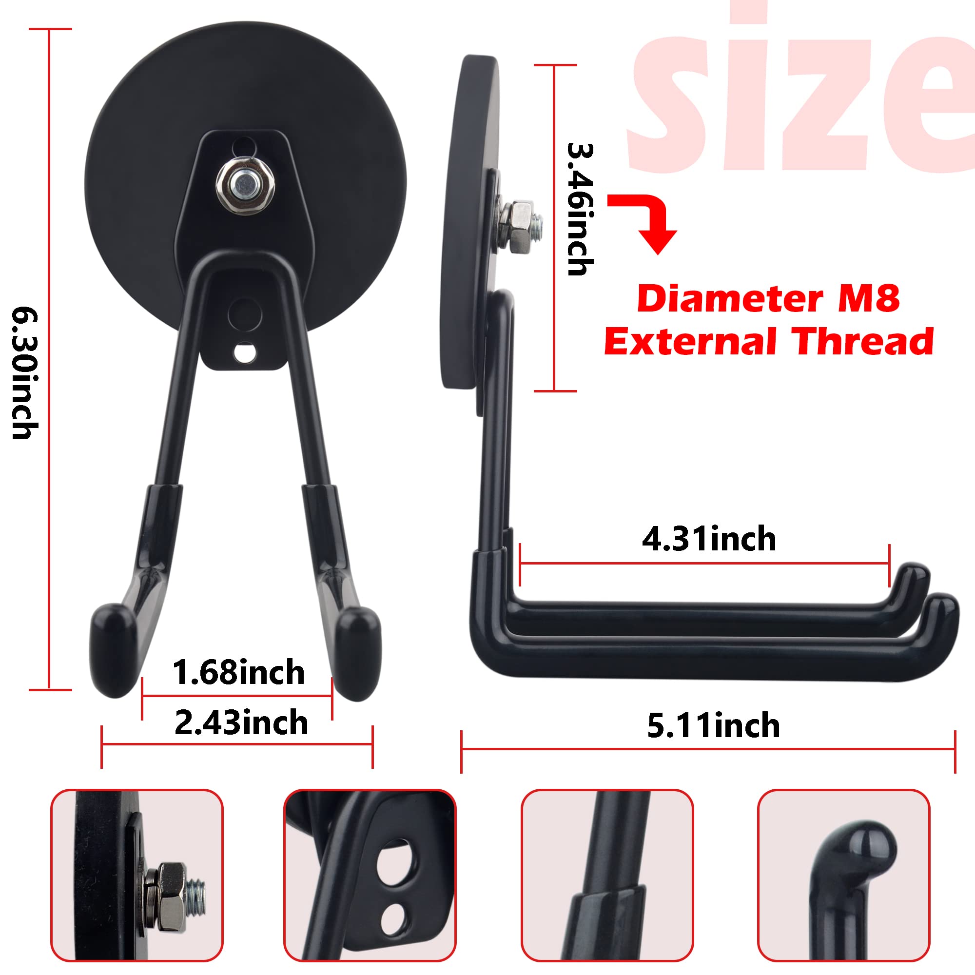 ULIBERMAGNET rubber-coated hook protects surfaces while organizing tools in a workshop.