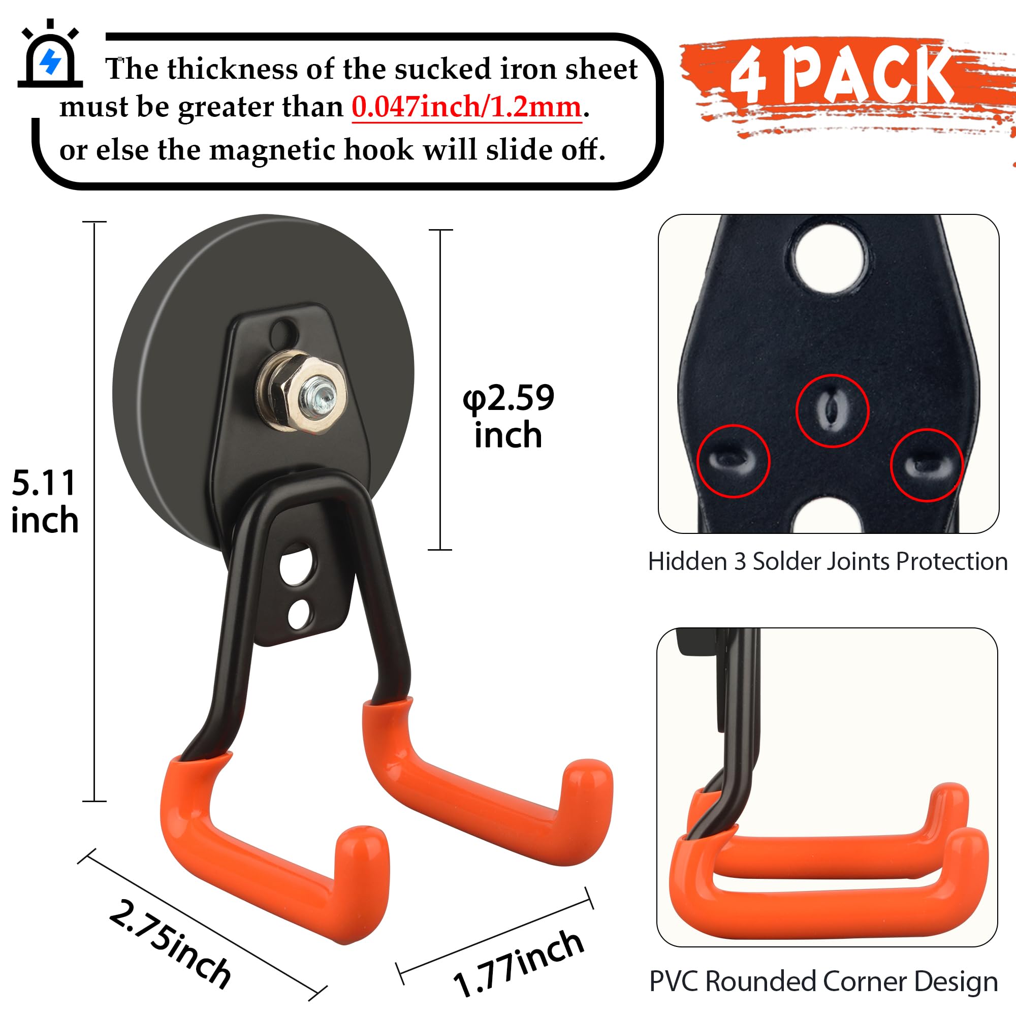 ULIBERMAGNET rubber-coated magnet hook protecting surfaces while holding tools